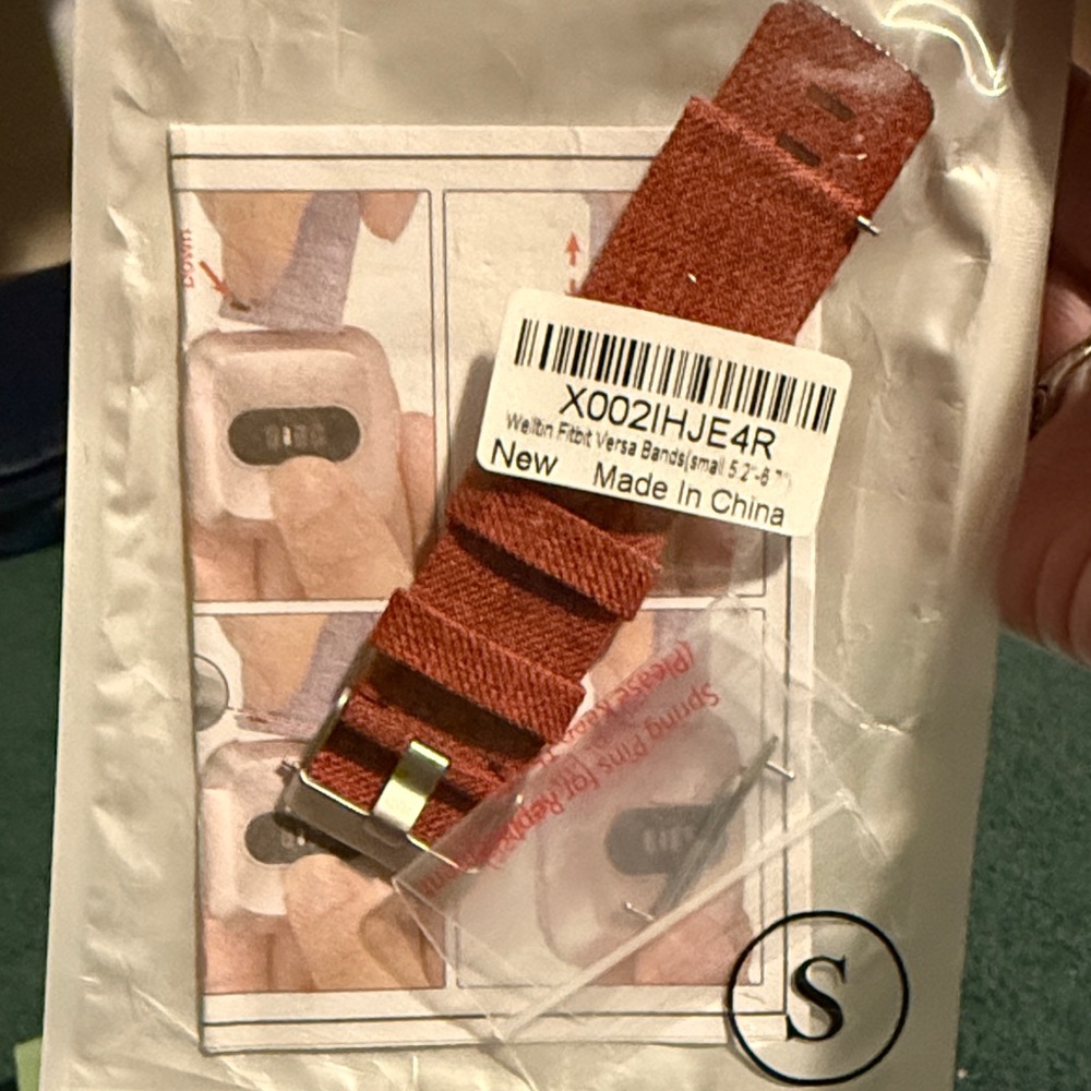 Walton Fitbit Versa Band heathered burnt orange small NWOT